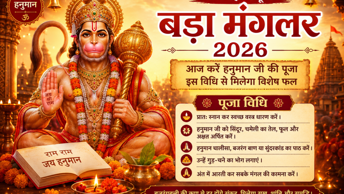 Bada Mangal 2026: ज्येष्ठ माह का दूसरा बड़ा मंगल आज, इस विधि से करें हनुमान पूजा