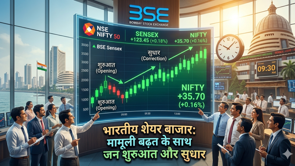 Share Market : भारतीय शेयर बाजार में शुक्रवार को मामूली बढ़त, सेंसेक्स और निफ्टी में सुधार