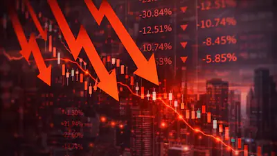 Stock Market Crash : शेयर बाजार में लगातार दूसरे दिन गिरावट, सेंसेक्स 74 हजार और निफ्टी 23300 के करीब