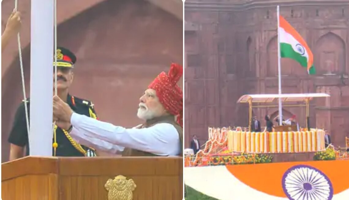 Independence Day 2026 :  प्रधानमंत्री मोदी ने लाल किले पर फहराया झंडा; ‘वंदे मातरम’ के 150 साल का होगा जश्न