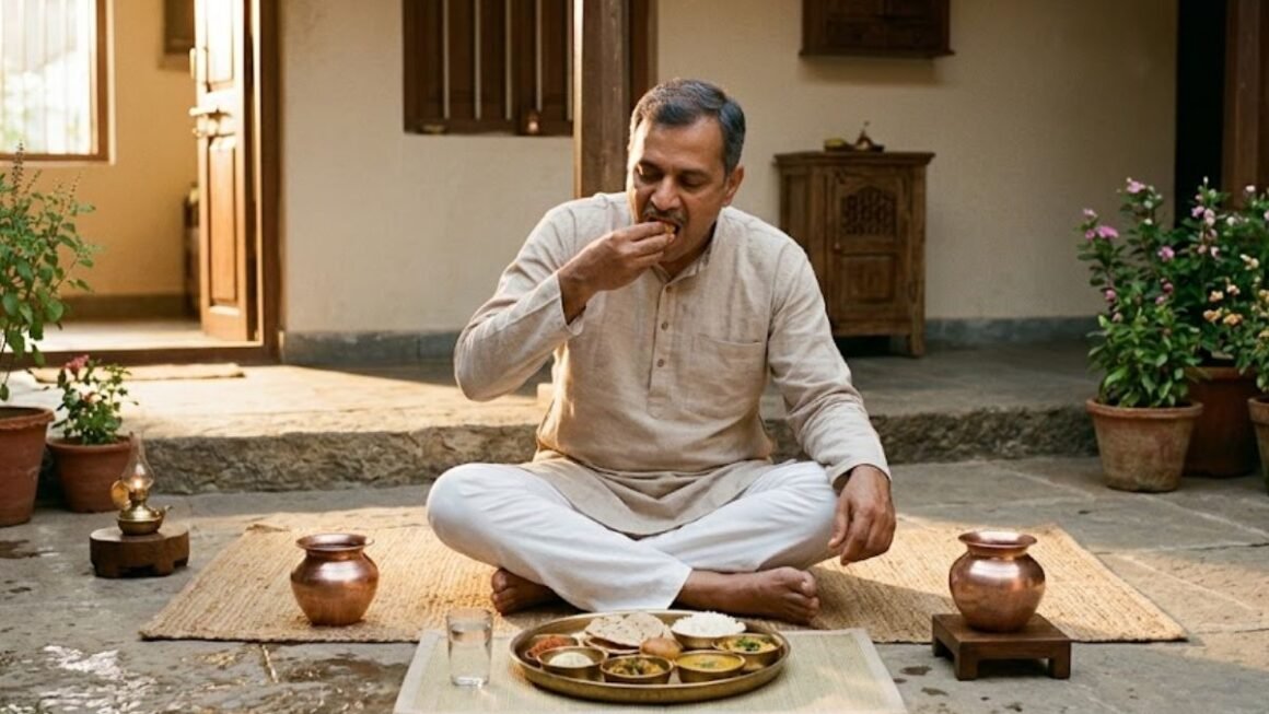 Vastu Food Rules: जमीन पर बैठकर खाना शुभ या डाइनिंग टेबल पर? जानें सनातन परंपरा का सही तरीका